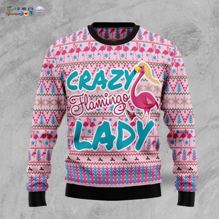 Crazy Flamingo Lady Ugly Christmas Sweater - Ah! It is marvellous