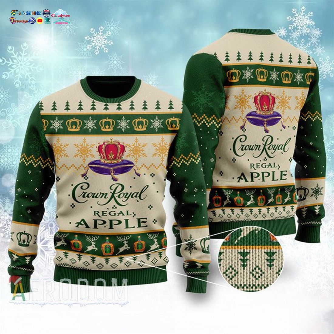Crown Royal Green Ugly Christmas Sweater