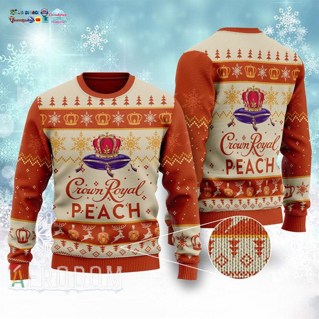 Crown Royal Orange Ugly Christmas Sweater - Good click