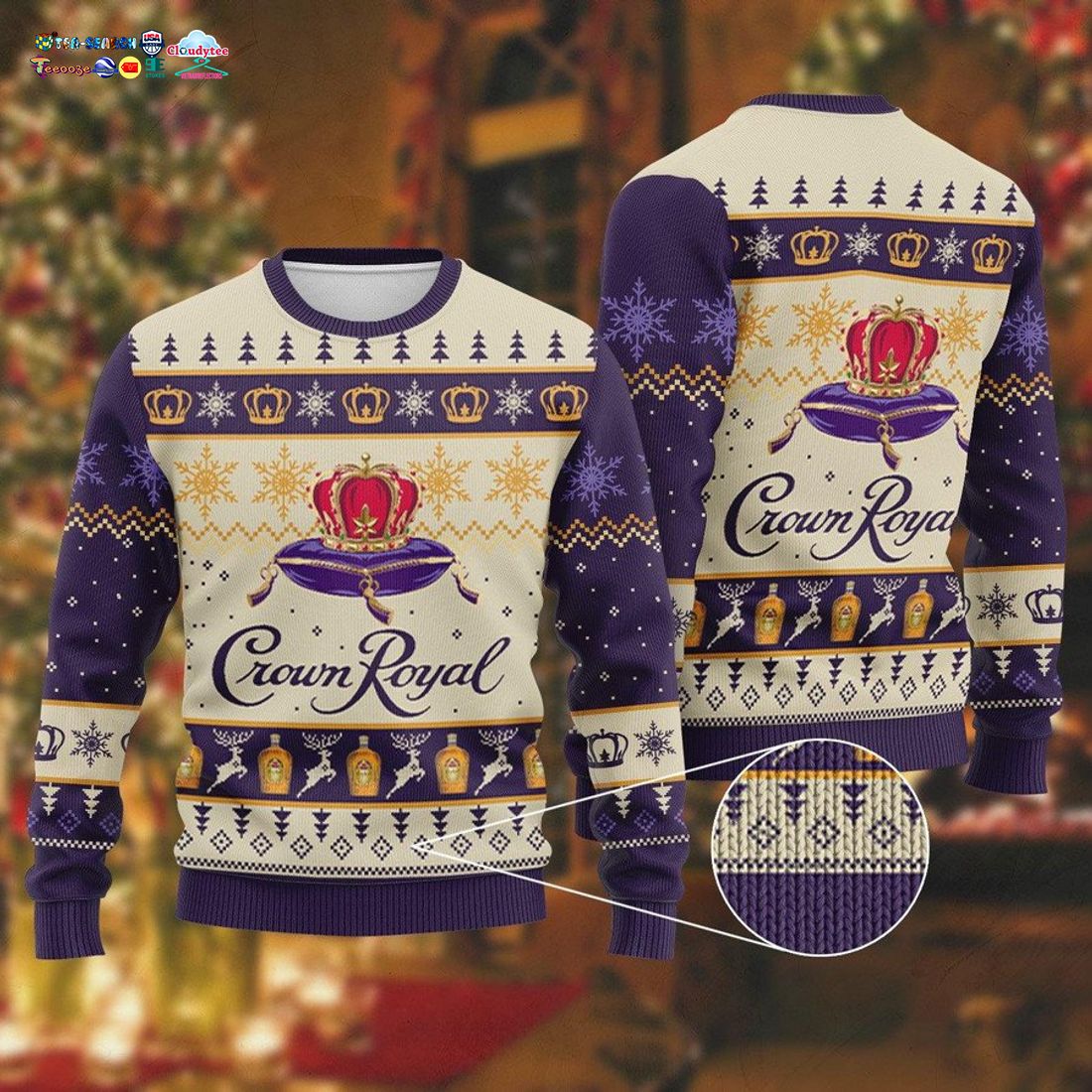 Crown Royal Purple Ugly Christmas Sweater - Beauty queen
