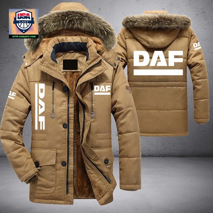 DAF Trucks Logo Brand Parka Jacket Winter Coat - You look fresh in nature