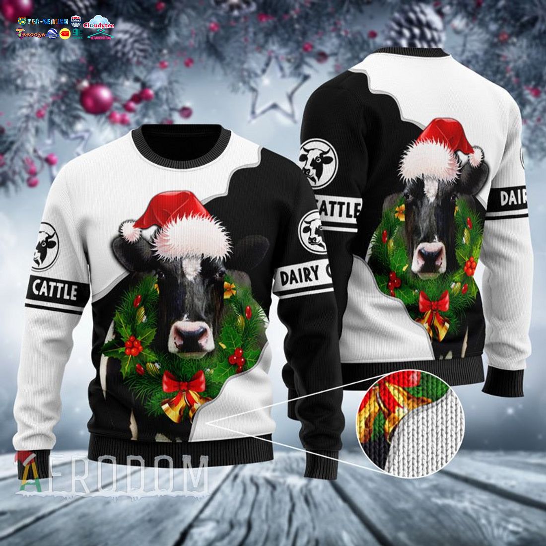 Dairy Cattle Ugly Christmas Sweater