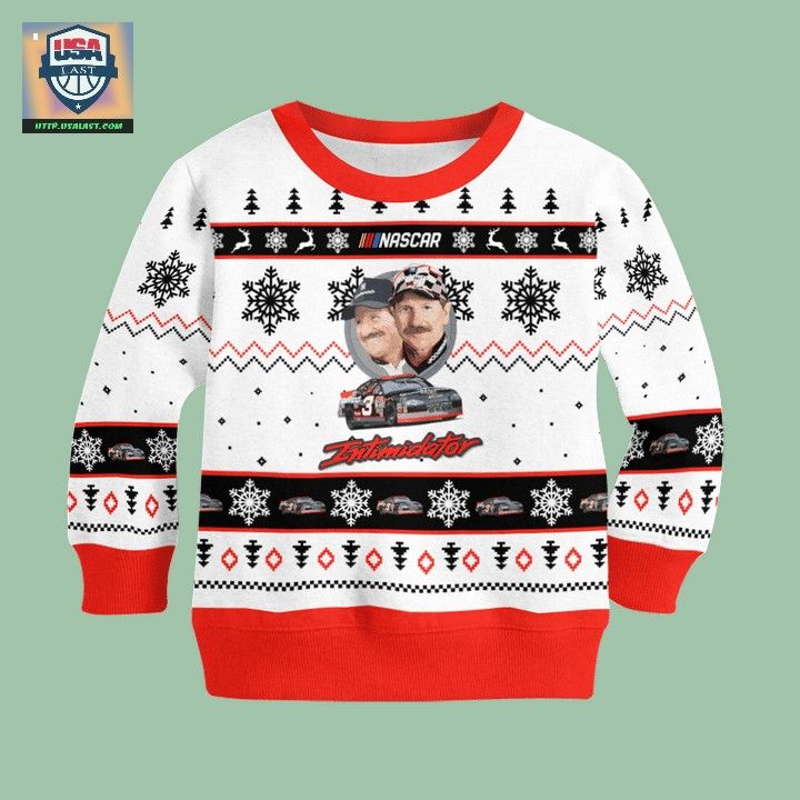 Dale Earnhardt Nascar White Ugly Christmas Sweater - Cuteness overloaded