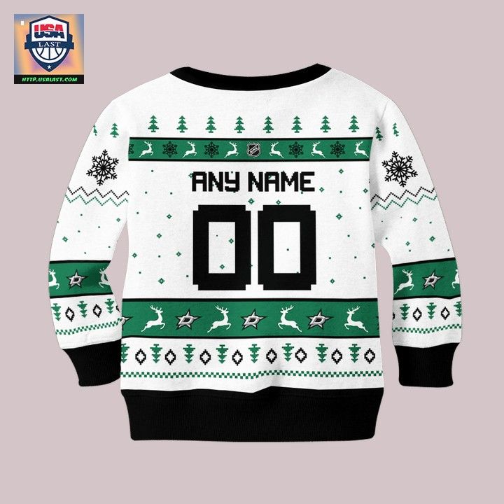 Dallas Stars Personalized White Ugly Christmas Sweater - Natural and awesome