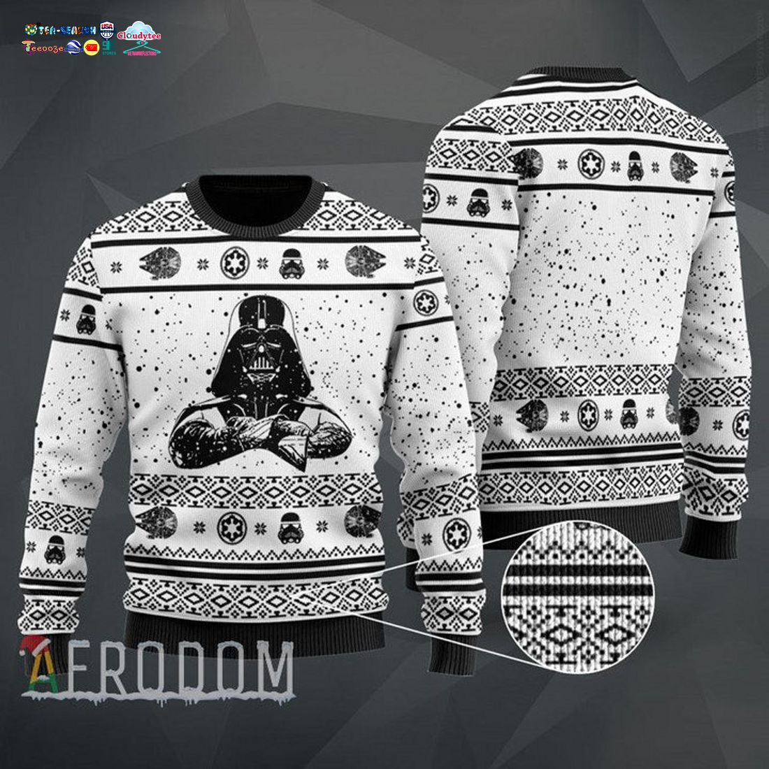 Darth Vader White Ugly Christmas Sweater