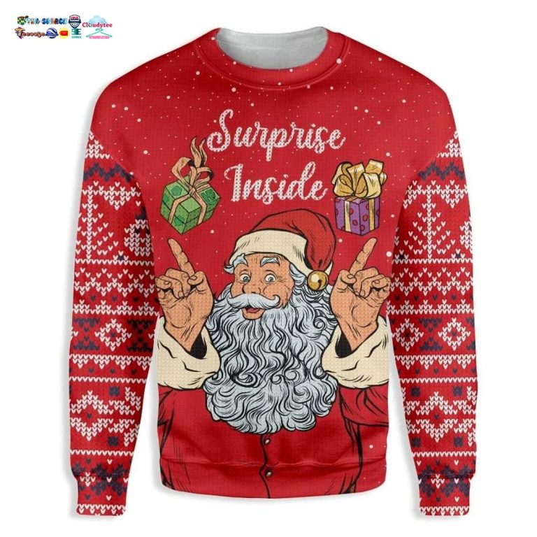 Dirty Santa Surprise Inside Ugly Christmas Sweater - Nice elegant click