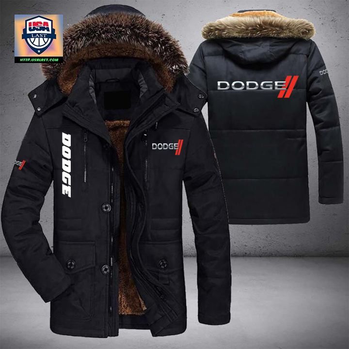 Dodge Logo Brand Parka Jacket Winter Coat – Usalast