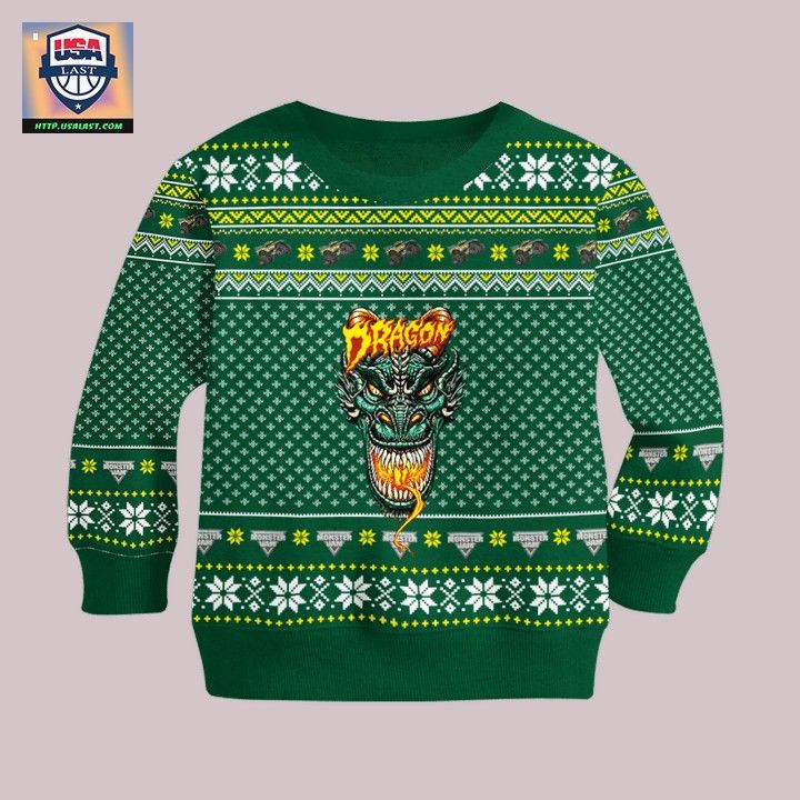 Dragon Monster Truck Ugly Christmas Sweater - Nice shot bro