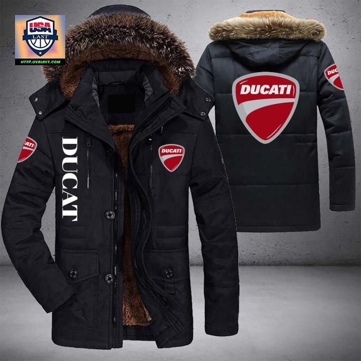 Ducati Logo Brand Parka Jacket Winter Coat - Studious look