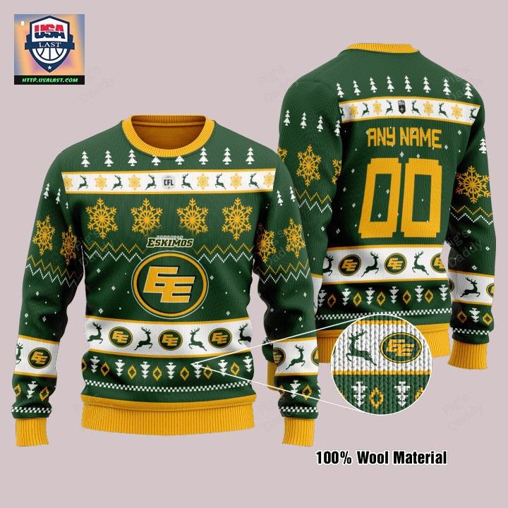 Edmonton Eskimos Personalized Green Ugly Christmas Sweater – Usalast