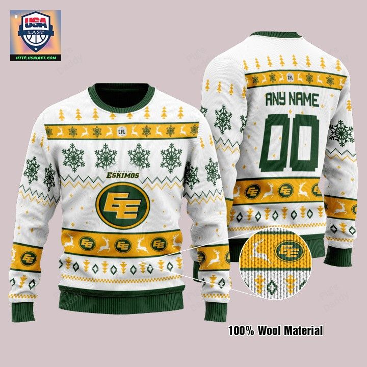 Edmonton Eskimos Personalized White Ugly Christmas Sweater – Usalast