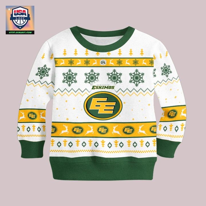 Edmonton Eskimos Personalized White Ugly Christmas Sweater - Nice shot bro