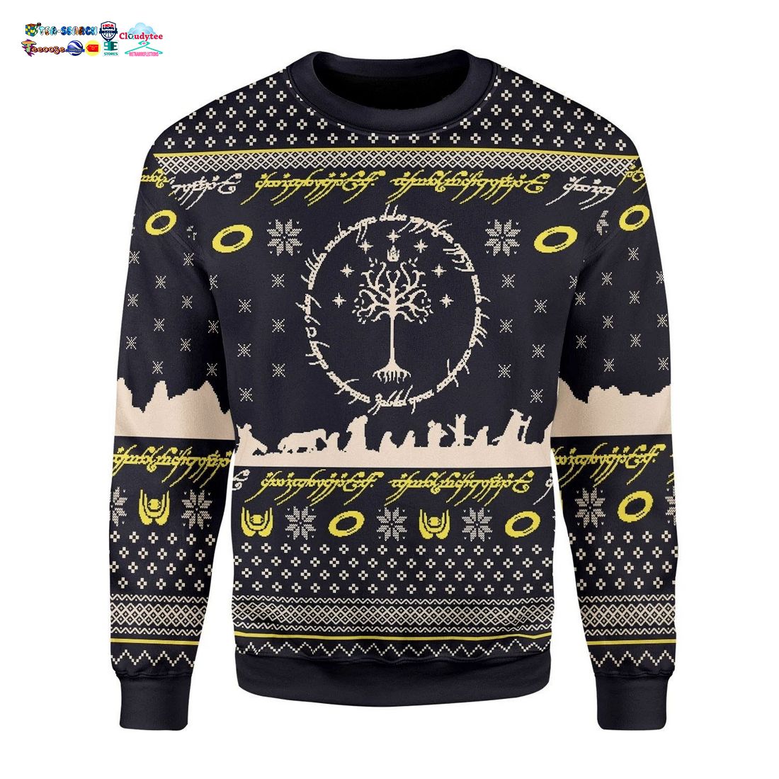 Elvish Circle Ugly Christmas Sweater