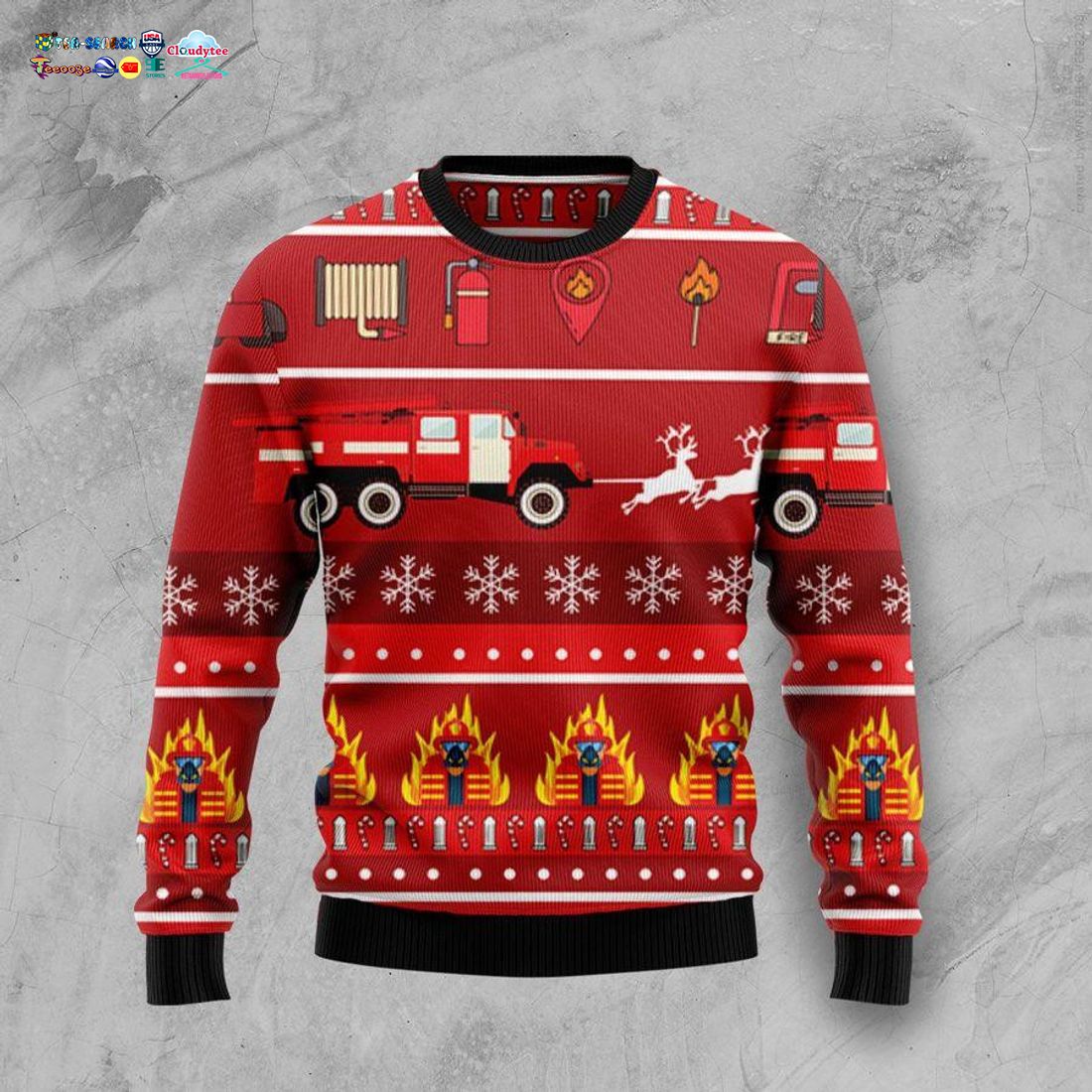 Firefighter Ver 2 Ugly Christmas Sweater - Nice Pic