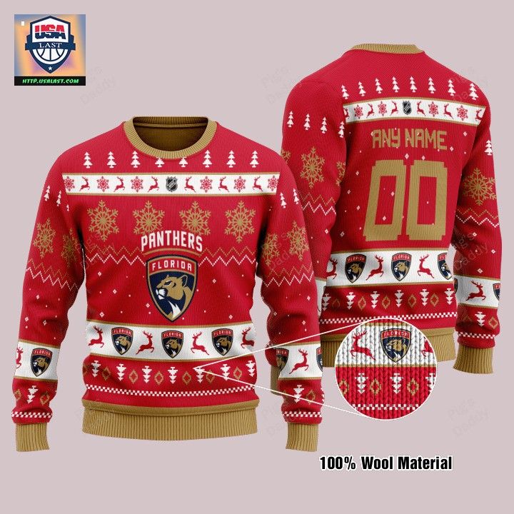 Florida Panthers Personalized Red Ugly Christmas Sweater - Nice shot bro