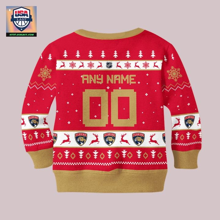 Florida Panthers Personalized Red Ugly Christmas Sweater - You look lazy