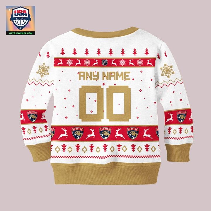 Florida Panthers Personalized White Ugly Christmas Sweater - Stand easy bro
