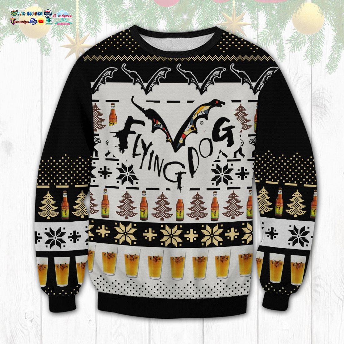 Flying Dog Ugly Christmas Sweater