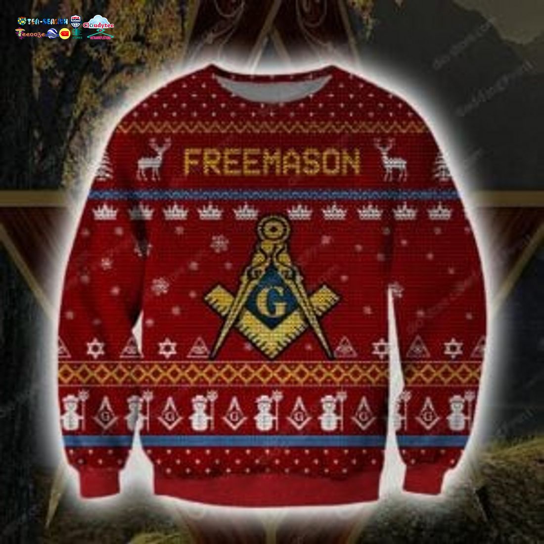 Freemason Ugly Christmas Sweater - Cutting dash