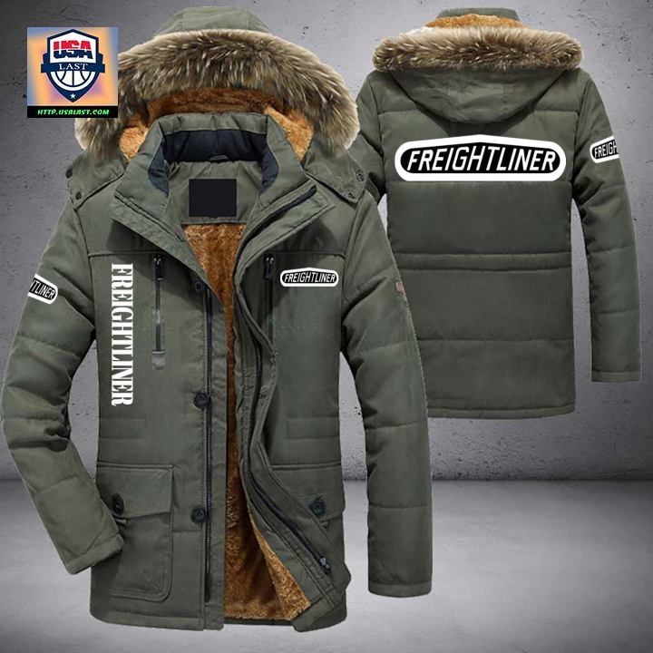 Freightliner Logo Brand Parka Jacket Winter Coat - Sizzling