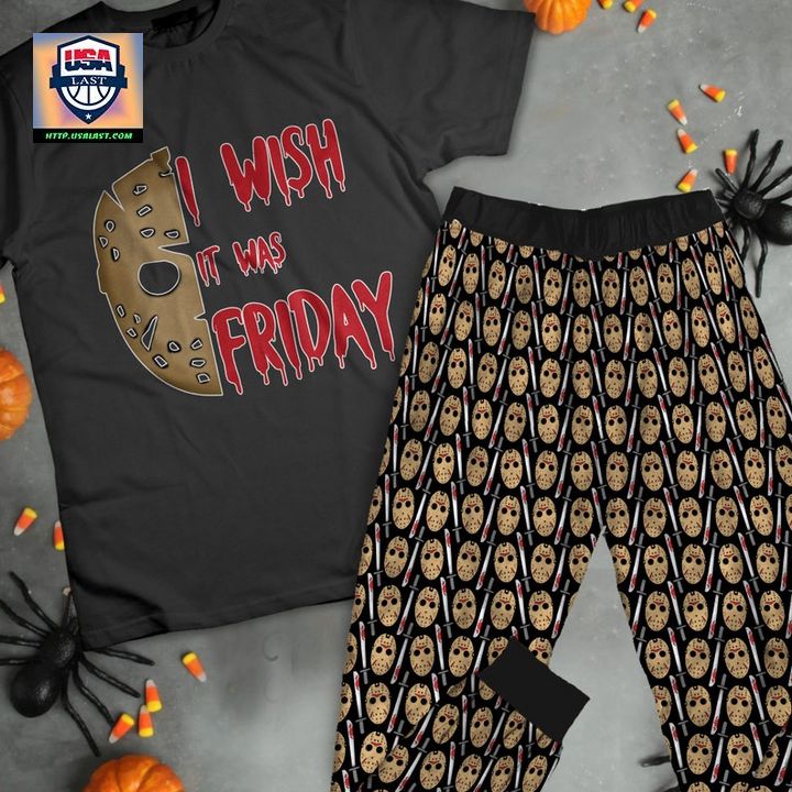 Friday 13th I Wish It Was Friday Halloween Pajamas Set - Natural and awesome