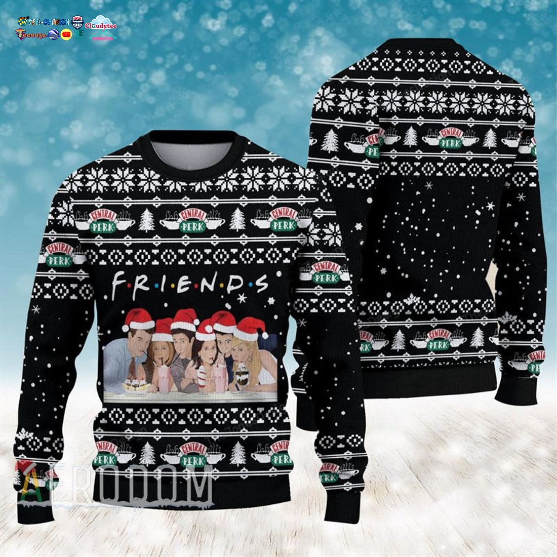 HOT Friends Central Perk Ugly Christmas Sweater