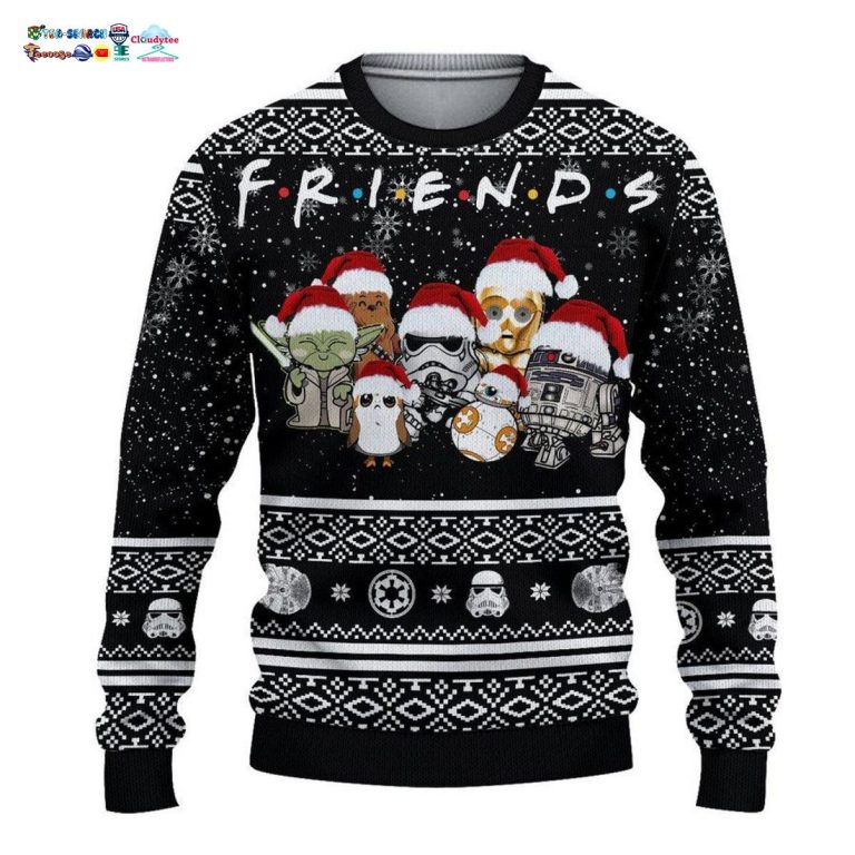 Friends Star Wars Santa Hat Ugly Christmas Sweater