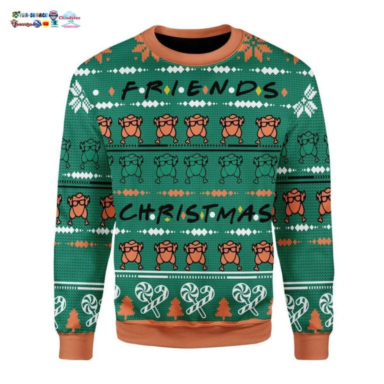 Friends Turkey Ugly Christmas Sweater - Speechless