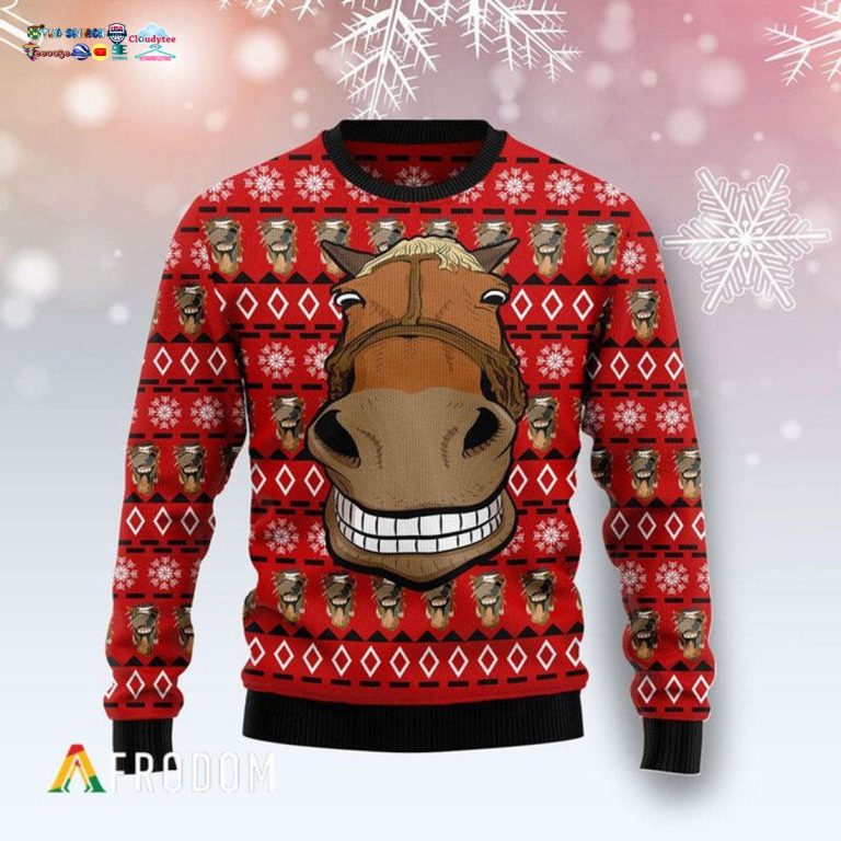 Funny Horse Ugly Christmas Sweater - You guys complement each other