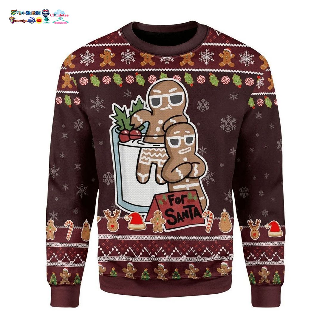 Gingerbread For Santa Ugly Christmas Sweater
