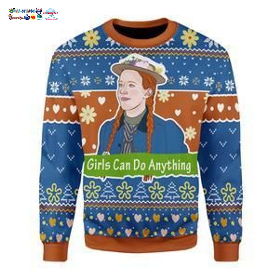Girls Can Do Anything Ugly Christmas Sweater