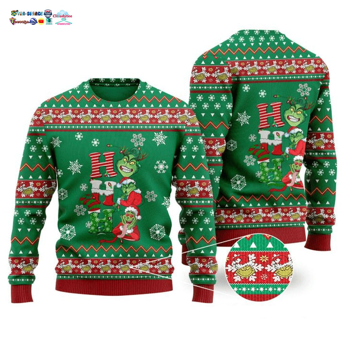 Grinch Ho Ho Ho Ugly Christmas Sweater