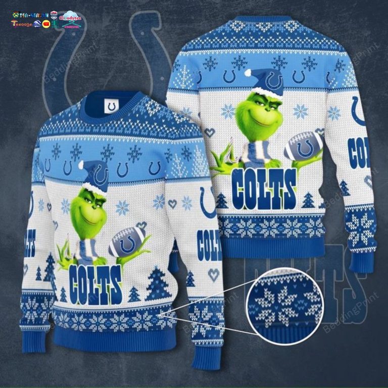 Grinch Indianapolis Colts Ugly Christmas Sweater - Loving, dare I say?