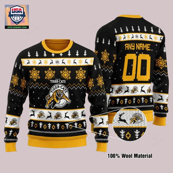 Hamilton Tiger-Cats Personalized Black Ugly Christmas Sweater – Usalast