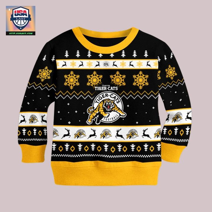 Hamilton Tiger-Cats Personalized Black Ugly Christmas Sweater - Studious look