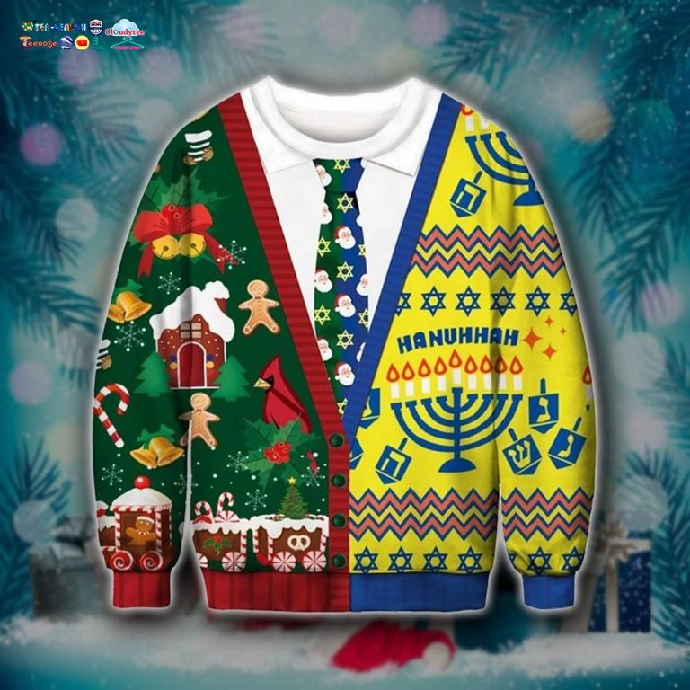 Hanuhhah Ugly Christmas Sweater - Elegant and sober Pic