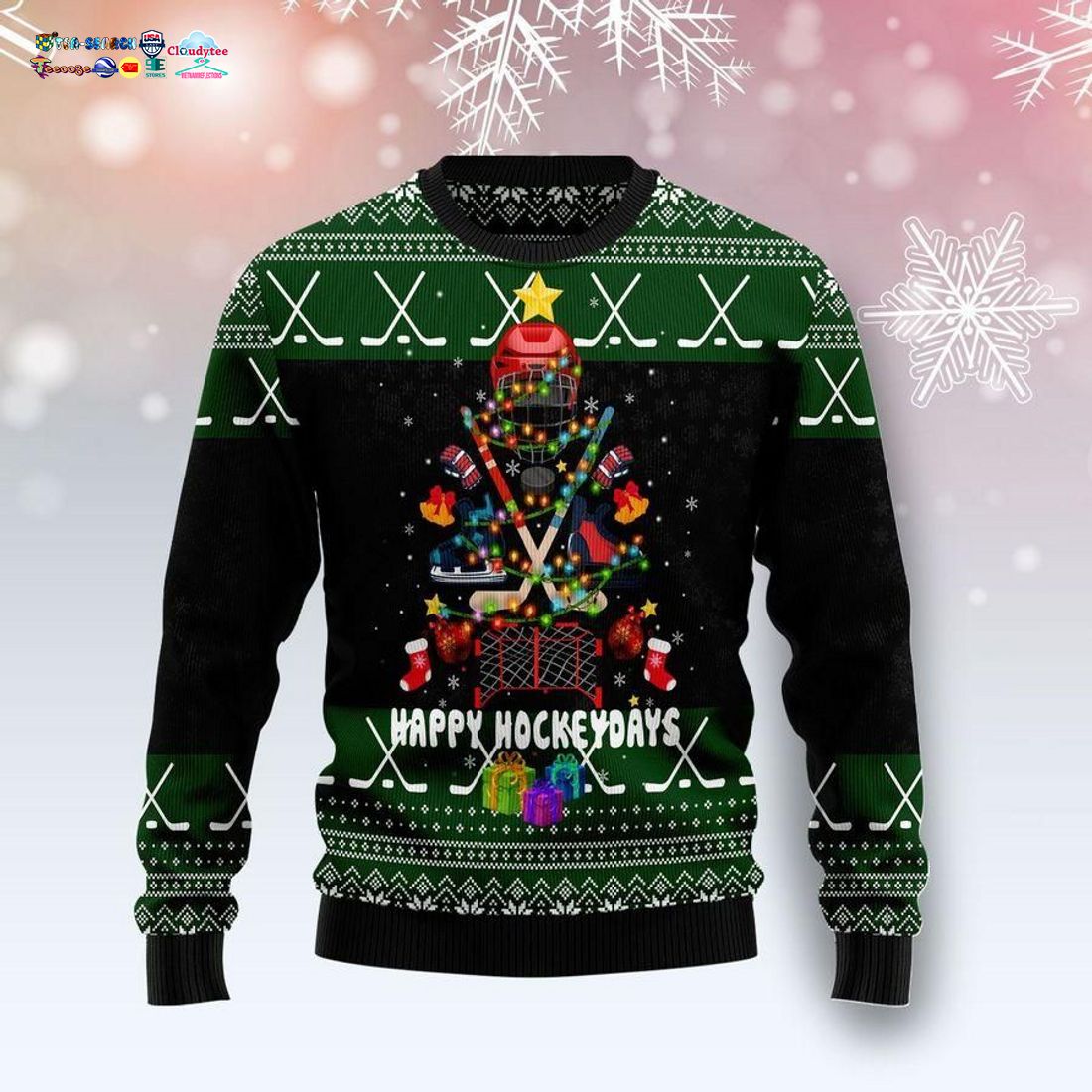 Happy Hockeydays Ugly Christmas Sweater - Handsome as usual