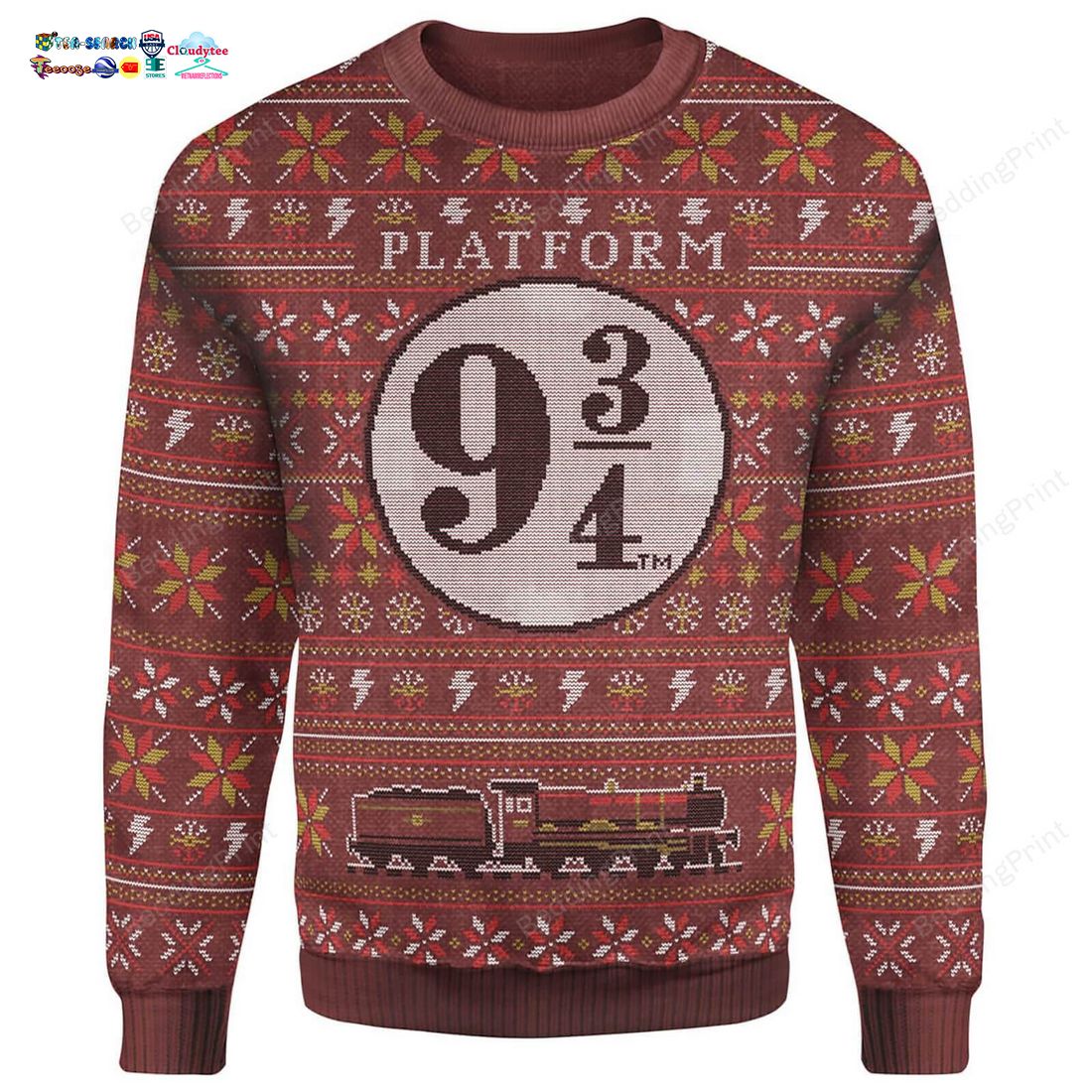 Harry Potter Platform Nine And Three-Quarters Ugly Christmas Sweater