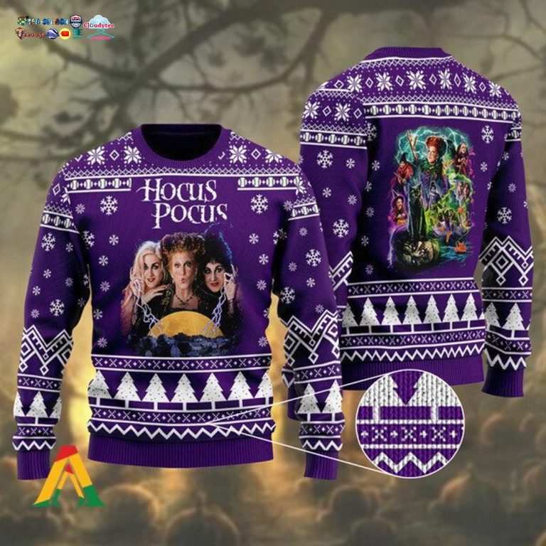 Hocus Pocus Purple Ugly Christmas Sweater - Stand easy bro
