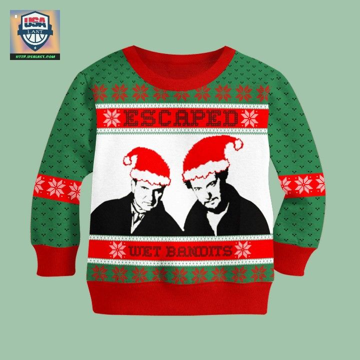 Home Alone Escaped Wet Bandits Ugly Christmas Sweater - Wow, cute pie
