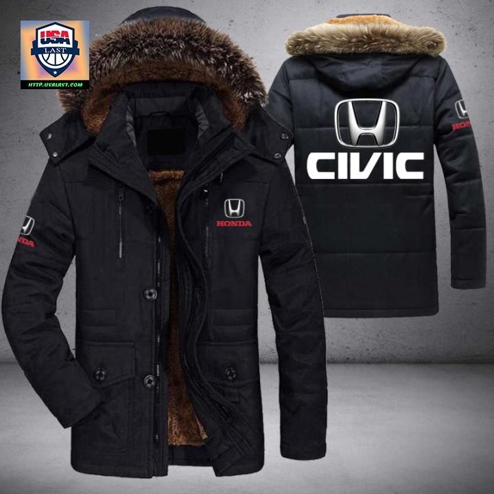 Honda Civic Logo Brand Parka Jacket Winter Coat – Usalast