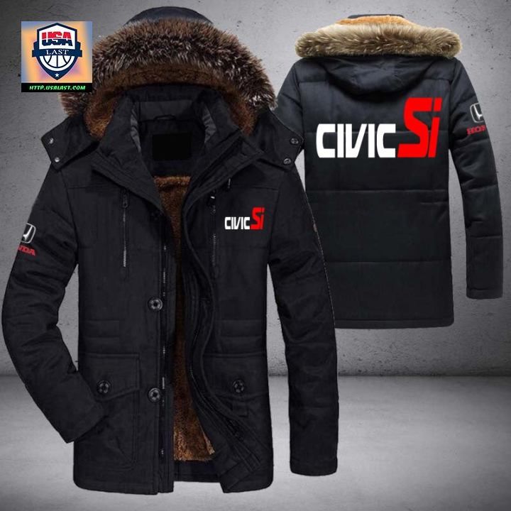Honda Civic Si Logo Brand Parka Jacket Winter Coat – Usalast
