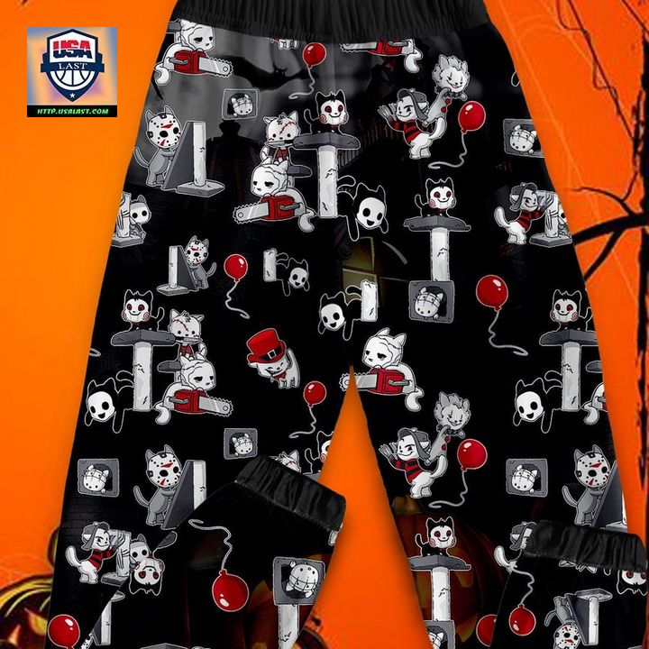 Horror Movie Cat Halloween Pajamas Set - Eye soothing picture dear