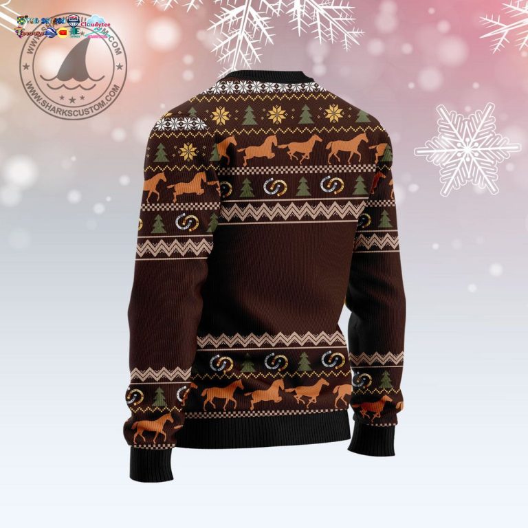 Horse Dashing Through The Snow Ugly Christmas Sweater - Elegant and sober Pic