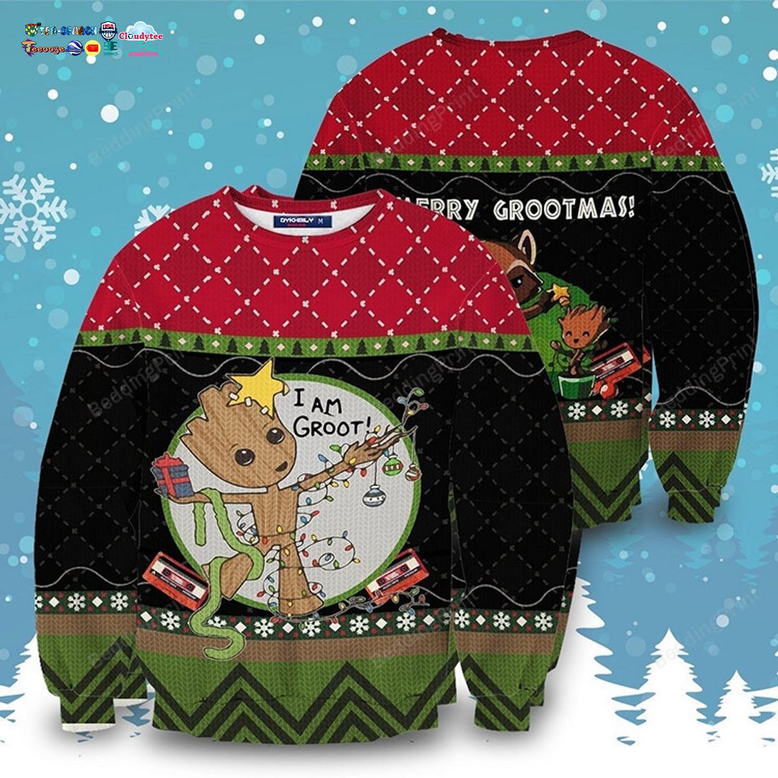 I Am Groot Merry Grootmas Ugly Christmas Sweater - Cool look bro