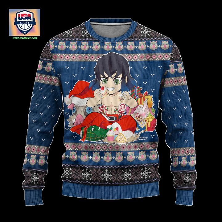 Inosuke Hashibira Demon Slayer Anime Ugly Christmas Sweater Xmas Gift – Usalast