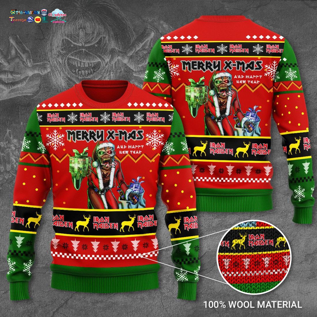 Iron Maiden Merry Xmas And Happy New Year Ugly Christmas Sweater
