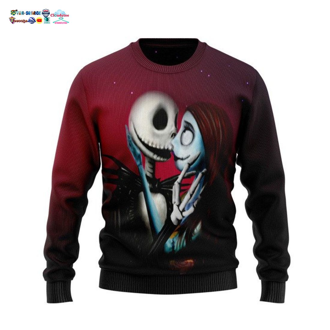 Jack And Sally True Love Never Dies Ugly Christmas Sweater