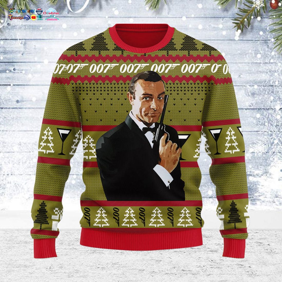 James Bond 007 Ugly Christmas Sweater