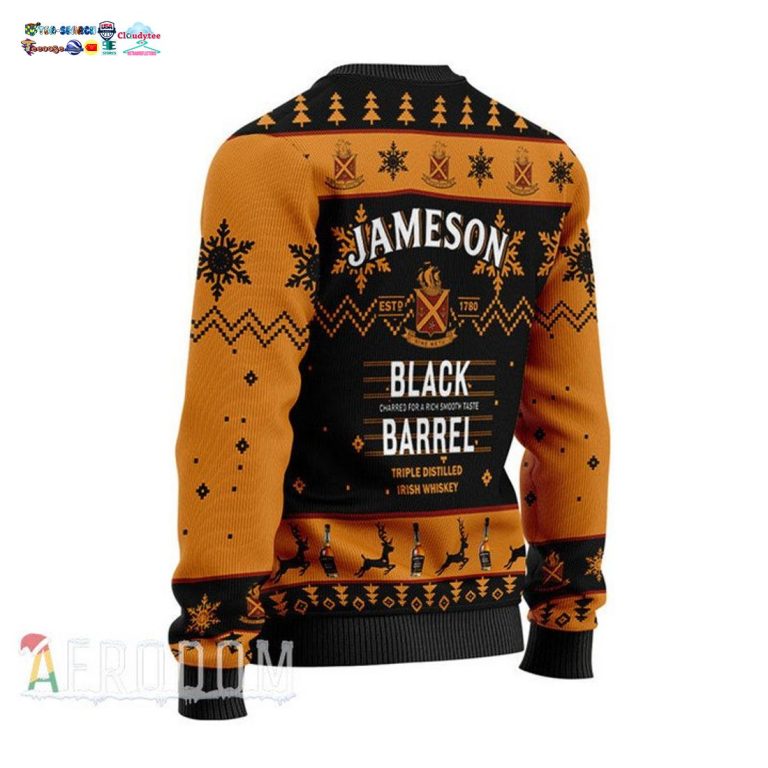 Jameson Black Barrel Ugly Christmas Sweater - Such a charming picture.